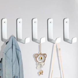 Gerhannery Pack of 5 coat hooks, modern coat hooks for screwing, coat hooks, wall towel hooks, wall, metal hooks, wall hooks for jackets, coats, scarves, towel
