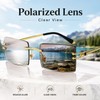 AOOLIA Rectangle Gradient Rimless Sunglasses Women Men Transparent Tinted Metal