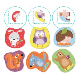 Dodo DOP300195 Tiere Puzzle Left 2-3-4 tbsp, Forest Animals, Multicoloured