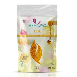 800 g Dermawax Exotic Hypoallergenic Waxing Beads for Hair Removal Eyebrow Face Intimate Bikini Zone Armpits Women's Beard Hair Removal without Fleece Strips Suitable for All Skin Types Vegan Wax