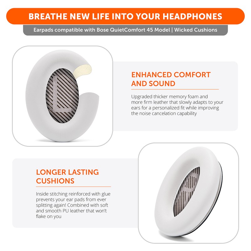 WC Wicked Cushions Extra Thick Replacement Ear Pads for Bose