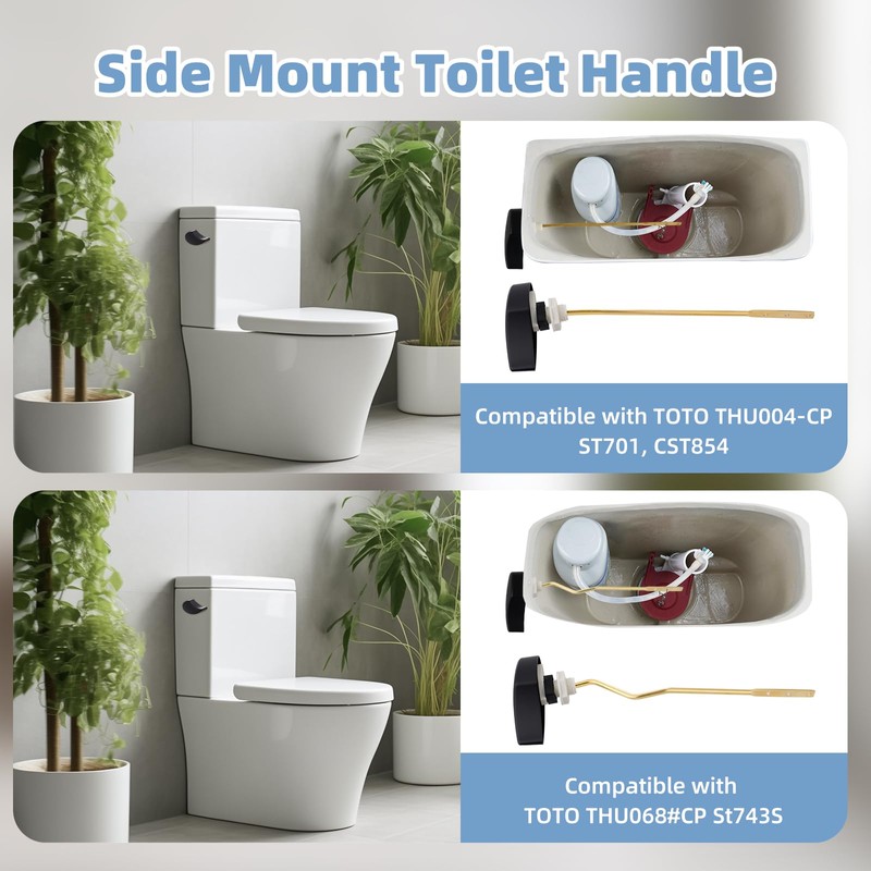 Hibbent 2 Pack Toilet Handle Replacement Compatible with TOTOTHU004-CP Trip