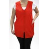 CHARLENE Long Zipper Stylist Vest with Pockets (Medium, Red)