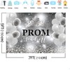 MEHOFOND 7x5ft Prom 2026 Backdrop Black and Silver Crown Send