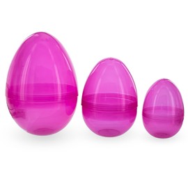 Big and Bold: Set of 3 Easter Eggs - One Jumbo Size and Two Large Pink Plastic Eggs, All 10 Inches