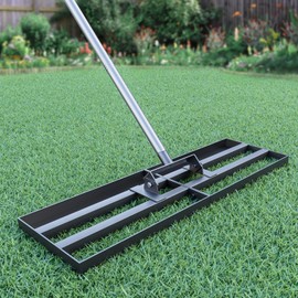 Lawn Leveling Rake, 30"x10" Heavy-Duty Lawn Leveler with 78" Adjustable Stainless Steel Extended Handle for Garden Lawn Yard