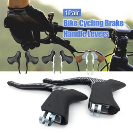 Saluaqui 1 Pair Brake Levers, Hand Brakes, Aluminum Alloy Brake Handle for Most, Road, Mountain (Black White)