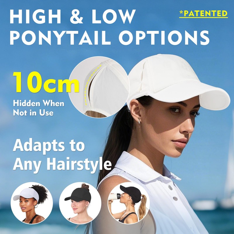 TOP-EX Womens High Ponytail Baseball Cap Cooling UPF 50 Summer