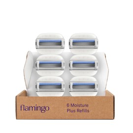 Flamingo Moisture Plus Razor Blades for Women, Moisture Plus Razor Blade Refills, 6 Razor Blade Refills