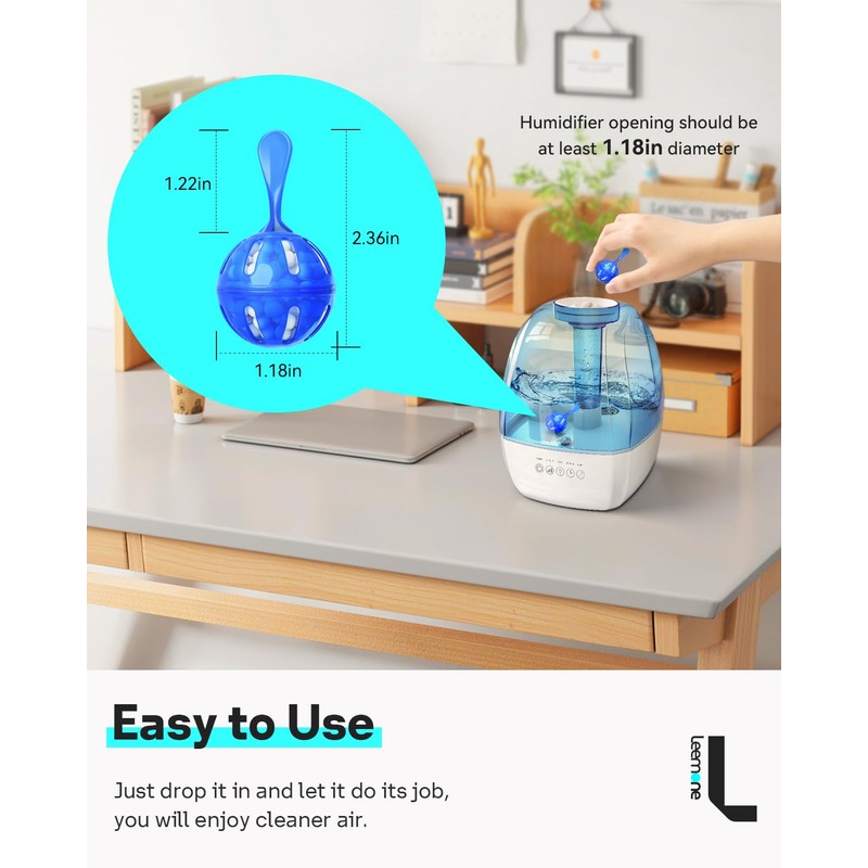 Leemone Humidifier Cleaner 20 Pack, Demineralization Cleaning Ball, Works in