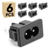C8 Panel Mount Plug Adapter, 250V AC 2.5A 2 Pins