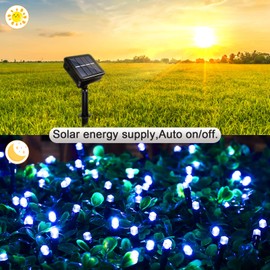 Micacorn Christmas Lights Solar String Light Garden Solar Fairy String Lights 39ft 8 Modes 100 LEDs Waterproof Solar String Lights for Outdoor Wedding Party Christmas Decorations
