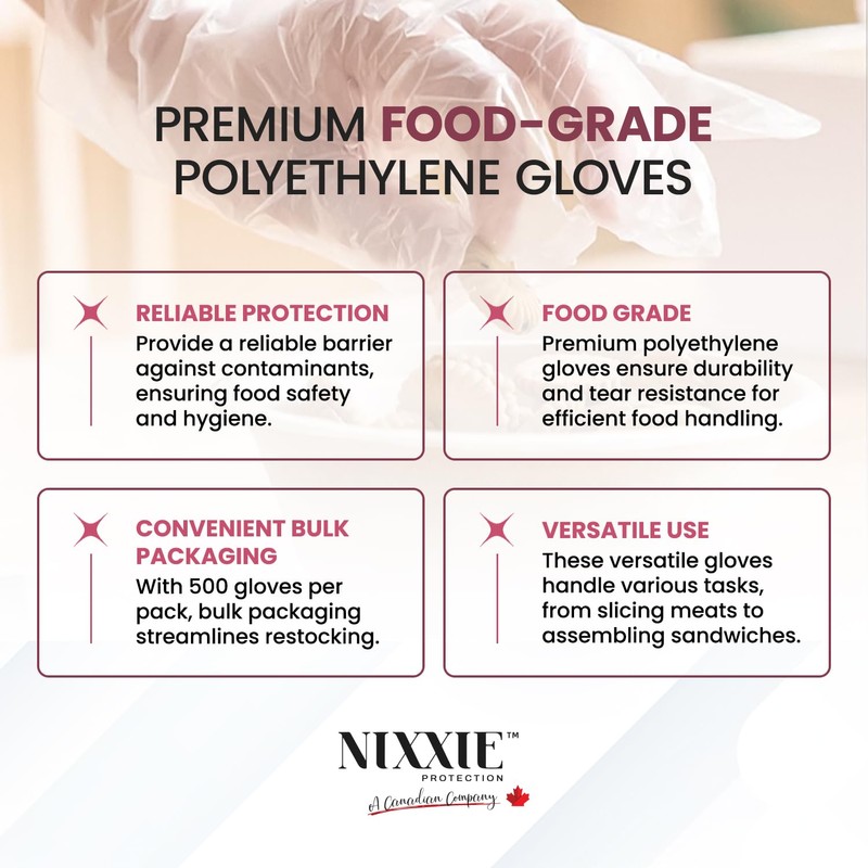 Ronco Poly Deli Gloves, Disposable Polyethylene Gloves, 500 Pack S,M,L,XL