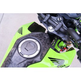 Decal Concepts Cheetah Pattern Gas Tank Cover Accent Decal Graphic Kit - for Honda Grom (2017-2020) (Black Ghosted Cheetah Pattern)