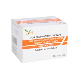 VED Hypertonic Inhalation Saline Solution, 7% Sodium Chloride (NaCl), 25 X 4.0 ml Unit Dose Vials for Adult & Child.