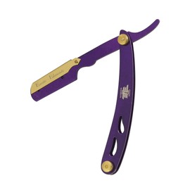 Generic Purple and Gold Unisex Straight Edge Barber Shaving & Grooming in Razor Cut-Throat Folding Knife Razor Folding Knife - Stainless Steel, In Picture