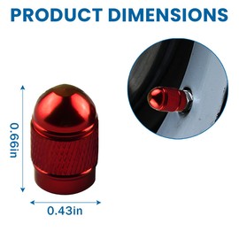 Bittwee 12PCS Car Tire Valve Stem Caps, Automotive Aluminum Alloy Waterproof Leakproof Dustproof Wheel Valve Covers Dust Caps, Universal for Vehicles Trucks Motorcycles SUVs Bikes Bicycles (Red)