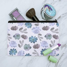 Cool Succulents and Cactus Makeup Cosmetic Bag Organizer Pouch