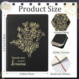 Feifeiya 24 Pcs Employee Appreciation Notebook Gift Bulk A6 Leather Motivational Gifts Inspirational Notebook Thank You Gifts for Coworker Team Teachers Student Office Christmas Supply(Black)