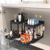 POUGNY 2PC Under Sink Organizer Rack 2 Tier Under Sliding