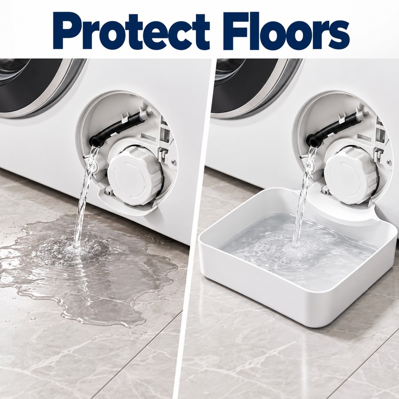 Washing Machine Drain Tray – Anti-Overflow Water Catch Box for