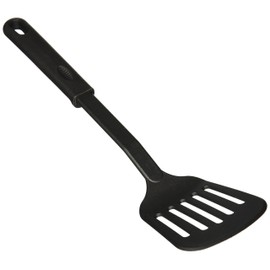 Winco Nylon Slotted Spatula, Black Medium, 12-3/4"