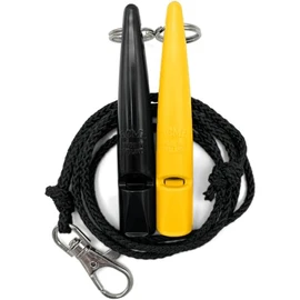 ACME Dog Whistle No. 211.5 with Whistle Band | Double Pack | 2 Whistles Including 2 Bands | Ideal for Recall - Loud and Far-reaching (Black + Yellow)