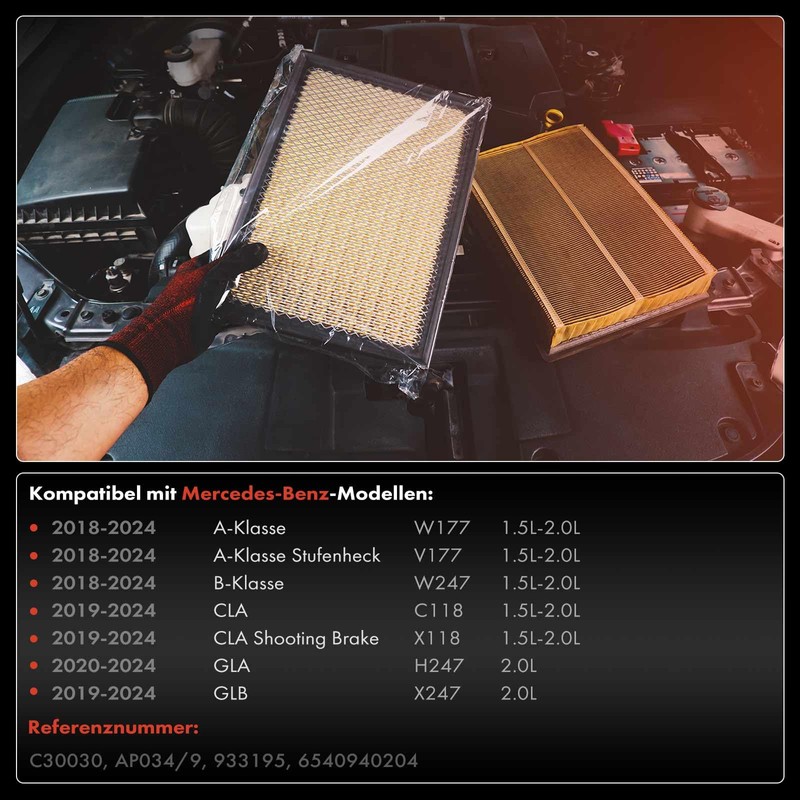 Frankberg Air Filter Engine Filter Insert Compatible with A-Class W177