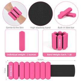 DOOHALO Ankle Weights Wrist Weights for Women Adjustable Weights Arm Leg Weighted Wristbands for Walking Pilates Yoga Aerobics 2 Pieces in Set 2lb per Set (RED)