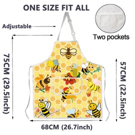 CMNIM Queen Bee Apron Gifts for Women Queen Bee Kitchen Cooking Apron With Pockets Queen Bee Gifts Bumble Honey Bee Apron, Live Laugh Love, Medium