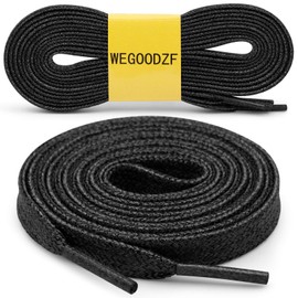 WEGOODZF Flat Shiny Metallic Glitter Shoelaces Sequin Flat Shoe Strings[2 Pair], 15 Black, 47"Inch (120CM)