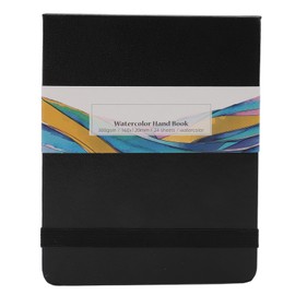 Watercolor Journal 24 Sheets 300gsm Thick Paper PU Leather Cover Portable Pocket Sketchbook for Travel Outdoor SA‑DQ22005