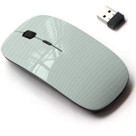 CJCBROES - mouse inalámbrico 2.4G con bonito diseño de patrón para todos los portátiles y computadoras de computadora con nanorreceptor - Color verde cruzado