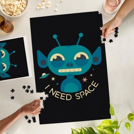 Grinning Alien, Geometric (1000 Piece Puzzle, Challenging Jigsaw Puzzle for Adults, Made in USA)