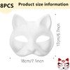 PVFZXS Pack of 8 white cat masks, cat masks, white