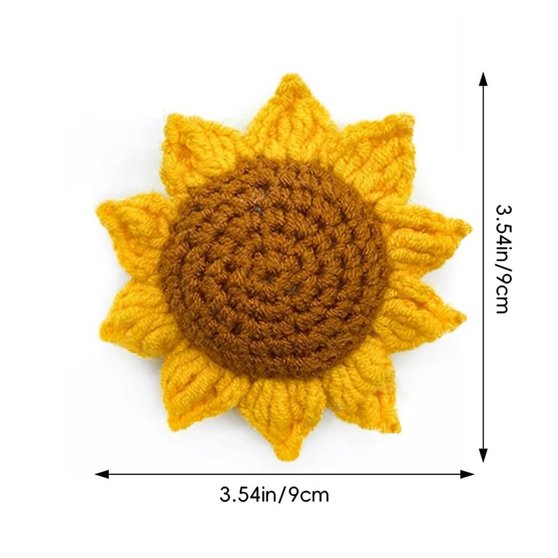 Sunflower Pin Cushion, Handmade Knitted Pincushions, Cute Pin Cushions Needle