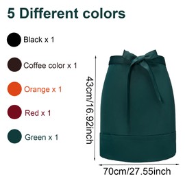 Waist Apron with Pockets for Men Women, Adjustable Short Half Apron, Kitchen Cooking Chef Apron, Waiter Waitress Apron, Catering Serving Working Aprons for Restaurant Cafe Bar Gardening (Brown)
