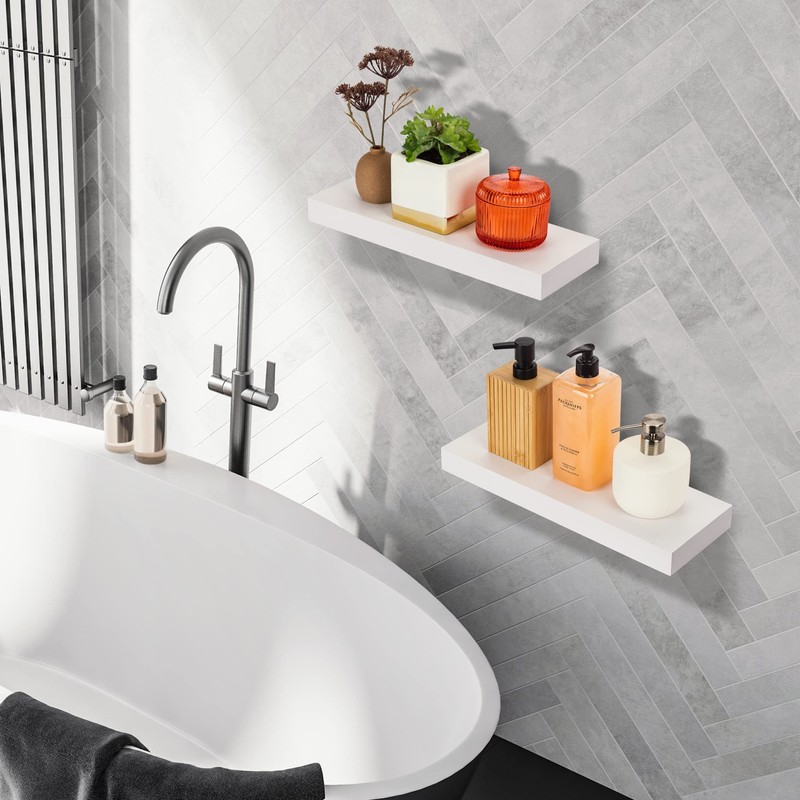 Sorbus Floating Shelves for Wall, Bathroom Shelves Wall Mounted for
