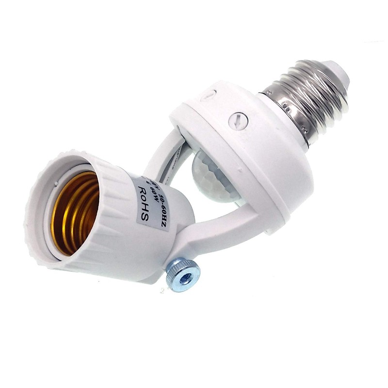 TWDRTDD Motion Sensor Light Socket,PIR Motion E26 Screw Bulb Adapter,