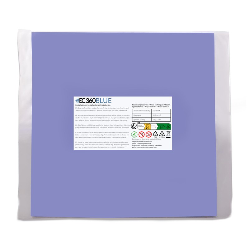 EC360® Blue 5W/mK Thermal Pad (200 x 200 x 4.0