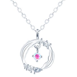 Feilok Women's Necklace 925 Sterling Silver Necklace Chain Cubic Zirconia for Women Jewellery Birthday Gift for Her Girlfriend Christmas Valentine's Day, Cubic Zirconia