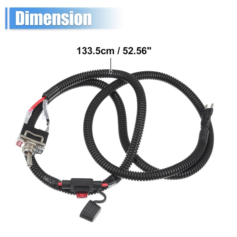 uxcell 1 Set 133.5cm 52.56" Universal Automotive Switched Fuse Bypass