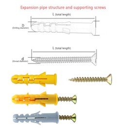 140 Pcs Screws And Wall Plugs Set,Anchor Bolts For Masonry、Brick、Concrete (M5/6/8/10) Heavy Duty Expansion Rawl Plugs Assorted To Wall Fixings（25/30/40/60/80mm）