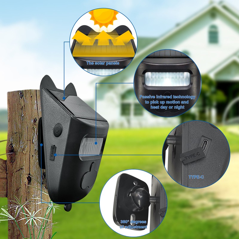 Solar Doorbell Infrared Wireless Motion Sensor Alarm Door Bell for