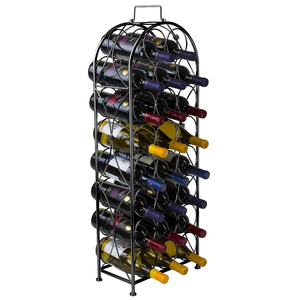 Sorbus Freestanding Wine Rack - Bordeaux Chateau Style Floor Wine Stand for 23 Wine Bottle Storage, Liquor, Champagne - Metal Wine Bottle Holder Stands for Kitchen, Home Bar, Mini Wine Bar
