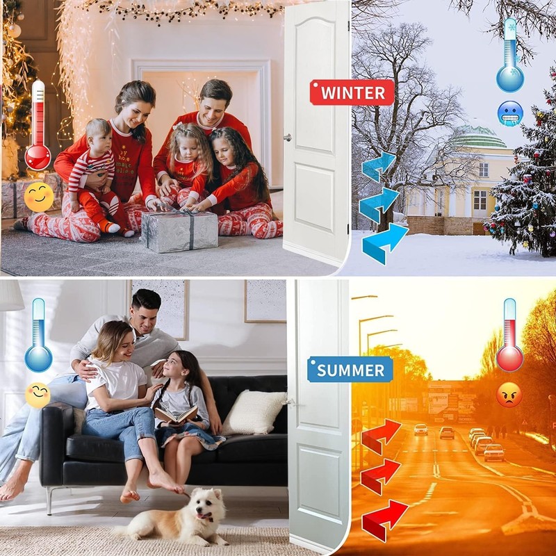 Premium Door Draft Stopper - Easy Install Weather Stripping Seal