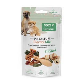 ReThink Pet Premium Dental Mix, All Natural Dog Treats with Dental Toothbrush, Honeycomb, and Knotted Dog Bones to Help Reduce Plaque and Tartar Buildup, 11 Count