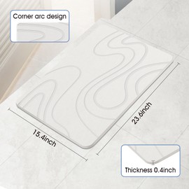 Stone Bath Mat, Diatomaceous Earth Bath Mat, Shower Mat White