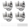 4 Pack Stainless Steel Rod Sockets Closet Pole Sockets U-Shaped