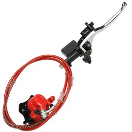 FVRITO Rear Hydraulic Disc Brake System Hand Brake Master Cylinder Caliper Assembly for 50cc 70cc 90cc 110cc 125cc 150cc Taotao Kazuma Coolster Roketa Chinese Quad 4 Wheeler Buggy ATV